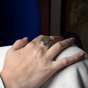 Erkekler için Vintage Arap Yazılı Yüzük, 925 Ayar Gümüş El Yapımı İfadeli Yüzük, Orta Doğu Tasarımı - Görsel 5