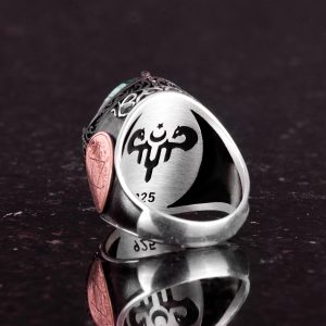 Solomon Mühür Yüzüğü, Doğal Malakit Taş Yüzüğü - Canlı 925 Ayar Sert Gümüş Erkek Yüzüğü - Görsel 7