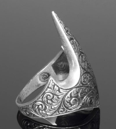 Erkek 925 Ayar Gümüş Okçuluk Başparmak Yüzüğü - Viking Okçusu Tasarımı - Görsel 4