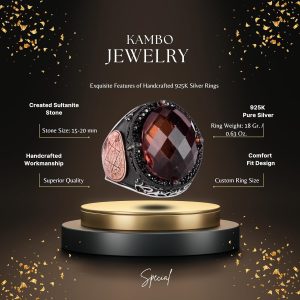 David Yıldızı Yüzük, Yapay Taş Yüzük, 925 Ayar Gümüş Süleyman Yüzüğü (Sultanite Yapay Taş) - Görsel 2