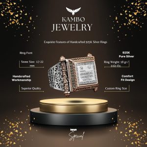 İslami Erkek Yüzük, Ayet Tezgahı Yüzüğü, 925 Ayar Gümüş Yüzük - Görsel 2