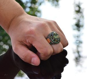 Erkekler için Yeşil Turkuaz Taş Yüzük, 925 Ayar Gümüş Vintage Tasarım - Görsel 6