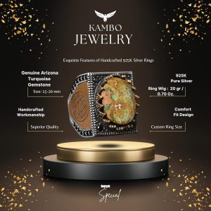 Gerçek Arizona Turkuaz Taş Yüzük, David of Star Yüzüğü, Boho Yüzük - Görsel 2