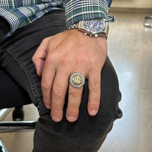 925 Ayar Gümüş Yüzük - Yunan Anahtar Tasarım Erkek Yüzüğü - El Yapımı Yüzük (Bir kralın tacı) - Görsel 3