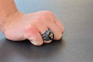 Akrep Hayvan Yüzüğü - Erkekler için Sterlin Gümüş Zambak Desenli Büyük Yüzük - Görsel 7