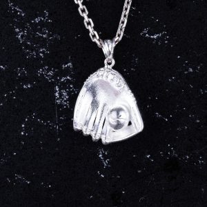 925 Ayar Gümüş Beyzbol Eldiveni Kolye - El Yapımı Spor Kolye - Beyzbol Tutkunları için Minimalist Takı - Sporculara Hediye - Görsel 5