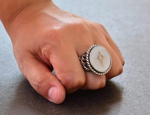 925 Ayar Gümüş Yüzük - İmza Erkek Yüzüğü - Semboller Yüzüğü (Kuzey Yıldızı) - Görsel 7