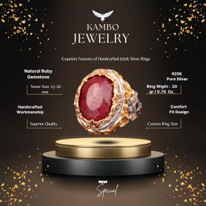 Gerçek Doğal Yakut Taşlı Yüzük, Doğum Taşı Yüzüğü, Gerçek Taş Yüzük, Sterlin Gümüş Yüzük - Görsel 2