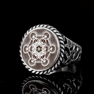 Metatron Yüzüğü, Helatron Küp Kutsal Geometri, Tılsım Yüzüğü, 925 Ayar Gümüş Yüzük - Görsel 4