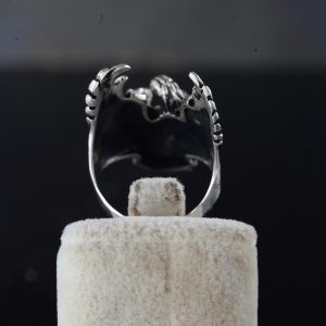 Büyük ve Ağı Heavy Yüzük, Anka Kuşu Yüzüğü, Ölüm Başlığı Yüzüğü, Biker Yüzüğü, 925 Ayar Gümüş Erkek Yüzüğü - Görsel 8