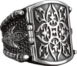 925 Ayar Gümüş Erkek Yüzük - Gizli Kapaklı - Sır Kutusu Yüzüğü - Görsel 1