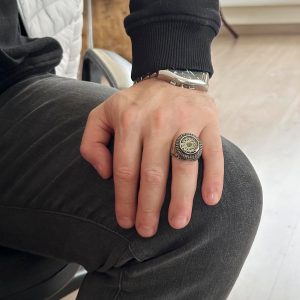 Kral Süleyman Mührü Gümüş Yüzük, 925 Ayar Gümüş, Davud'un Yıldızı Yüzük - Görsel 3