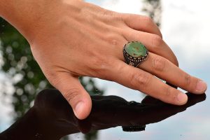 Gerçek Arizona Turkuaz Taş Yüzük, Ali Yazılı Yüzük, Müslüman Yüzük, 925 Ayar Gümüş Yüzük - Görsel 6