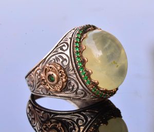Gerçek Yeşim Taşlı Yüzük, Kral Yüzüğü, Gümüş Yüzük Erkekler İçin - Görsel 4
