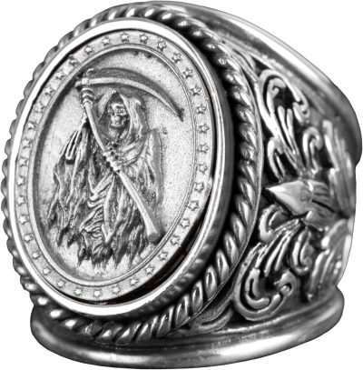 925 Ayar Gümüş Yüzük, El Yapımı Ölüm Meleği Yüzüğü Erkekler İçin, Ölüm Meleği Yüzüğü - Görsel 1