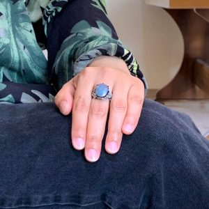 Doğal Arizona Turkuaz Taşlı Erkek Yüzüğü, 925 Ayar Gümüş Yüzük, Minimalist El Yapımı Yüzük (Model-2) - Görsel 3