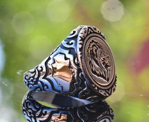 Aslan Yüzük, Hayvanlar Yüzük, Afrika Aslan Yüzüğü, 925 Ayar Gümüş Yüzük - Görsel 4