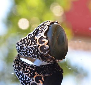 El Yapımı Doğal Jasper Yüzük | 925 Ayar Gümüş Erkek Yüzük | Topraklama ve Denge Tasarımı - Görsel 4