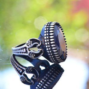 Gerçek Doğal Taş Yüzük, El Yapımı Takı, 925 Ayar Gümüş Yüzük Erkekler İçin - Görsel 4