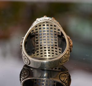 Gerçek Doğal Akik Taşlı Yüzük, 11.40 Karat, Erkek Gümüş Yüzük - Görsel 7