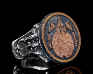 İslami İman İtirafı ile Gümüş Erkek Yüzük - Müslüman Yüzük - Görsel 3