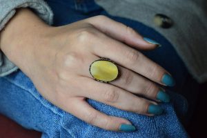 Gerçek Ham Amber Taş Yüzük, El Yapımı Gümüş Yüzük, 925 Ayar Gümüş Erkek Yüzüğü - Görsel 7