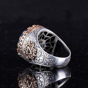 Gerçek Doğal Taş Yüzük - El Yapımı Kral Yüzüğü - 925 Ayar Gümüş Yüzük (Kan Taşı) - Görsel 6