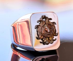 Ateşli Gümüş Yüzük - Sembollerle (Aslan) Erkek Yüzüğü - Görsel 3