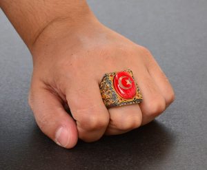 Erkekler için Ayar Gümüş Sultan Yüzük - Yıldız ve Hilal Tasarımı, Malcolm X'ten Esinlenmiştir - Görsel 7