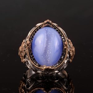 Gerçek Doğal Druzy Kristal Kuvars Taş Yüzük, Minimalist Yüzük, 925 Ayar Gümüş Yüzük - Görsel 3