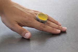 Doğal Baltık Amber Taşı 925 Ayar Gümüş Erkek Yüzük - Gerçek Ham Taş - Görsel 7