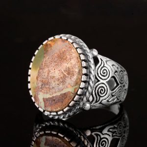 Gerçek Arizona Turkuaz Taş Yüzük, Gümüş Yüzük Erkekler İçin - Görsel 5