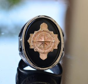 Pusula Simgesi ile 925 Ayar Gümüş Erkek Yüzük - Görsel 5