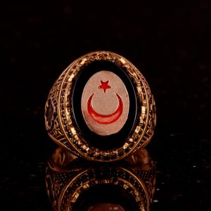 Hilal Yıldız Türk Erkek Yüzüğü, Ay ve Yıldız Gümüş Yüzük, 925 Ayar Gümüş Yüzük - Görsel 3