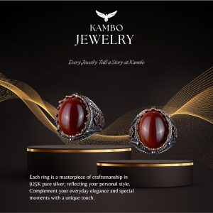 El Yapımı Doğal Kırmızı Akik Taşı Yüzük, 925 Ayar Gümüş Yüzük Erkekler İçin - Görsel 7