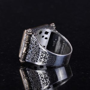 İslami Yüzük, 925 Ayar Gümüş Erkek Yüzüğü, Davut Yıldızı Yüzüğü, Süleyman Mührü Yüzüğü - Görsel 6