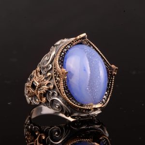 Gerçek Doğal Druzy Kristal Kuvars Taş Yüzük, Minimalist Yüzük, 925 Ayar Gümüş Yüzük - Görsel 7