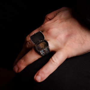 Şövalye Yüzüğü, Kral Yüzüğü, Gizli Kapaklı, 925K Erkek Sterlin Gümüş Yüzük - Görsel 7