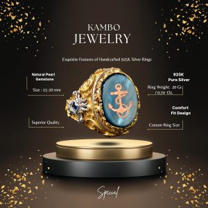 Denizci Yüzüğü, Direksiyon Yüzüğü, Gemi Anchora Yüzüğü, Erkek Yüzüğü, 925 Ayar Gümüş Yüzük - Görsel 2