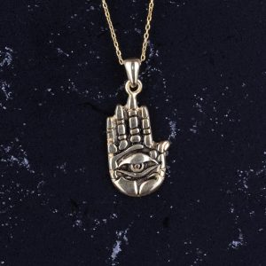 925 Ayar Gümüş Hamsa Kolye Ucu - El Yapımı Kolye - Görsel 4