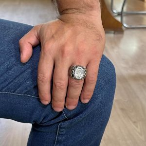 Sterling Gümüş Desenli Yüzük, Amblem - Zarif Kültürel Tasarım (David Yıldızı) - Görsel 3