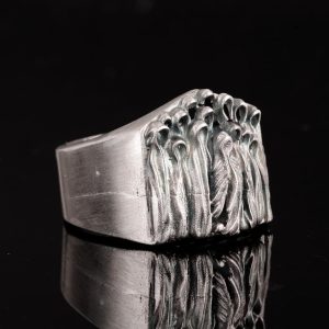 Gümüş Korkunç Hayalet El Yapımı Yüzük, 925 Ayar Sert Gümüş Yüzük Erkekler İçin, Gotik Yüzük - Görsel 2