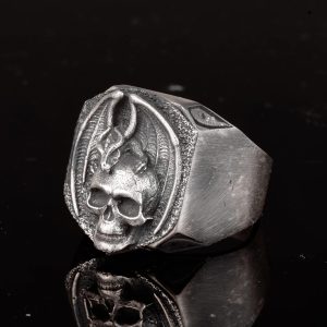 Kafatası Yüzüğü, İskelet Yüzüğü, El Yapımı Yüzük, 925 Ayar Gümüş Yüzük, Gotik Yüzük - Görsel 3