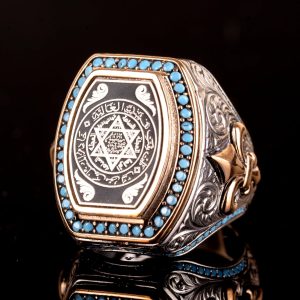 Solomon Mühr Yüzüğü, 925 Ayar Gümüş Erkek Yüzük, Davut Yıldızı Yüzüğü - Görsel 5