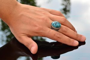 Doğal Arizona Turkuaz Taş Yüzük - 925 Ayar Gümüş Erkek Kartal Yüzüğü - Günlük Kullanım ve Özel Etkinlikler için İdeal (Stil-1) - Görsel 6