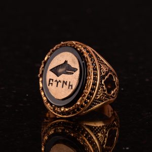 925 Ayar Gümüş Gök Türk Gri Kurt Yüzük - El Yapımı Vintage Tarzı Erkek Takısı - Görsel 5