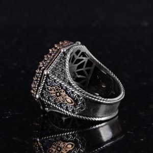 Sekizgen Tasarım - Yüzük - El Yapımı 925 Ayar Gümüş Takı (Kelimei Tevhid) - Görsel 7