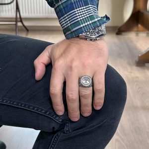 Hayat Ağacı Yüzüğü - 925 Ayar Gümüş Yüzük Erkekler için - Görsel 2