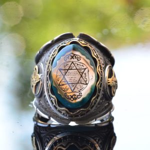 David Yıldızı Erkek Yüzüğü, Osmanlı Sembolü, Süleyman Yüzüğü, 925 Ayar Gümüş Erkek Yüzüğü, Büyük Yüzük - Görsel 5