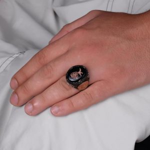 925 Ayar Gümüş El Yapımı Erkek Yüzük - Davut Yıldızı Yüzüğü (Sema Töreni) - Görsel 3